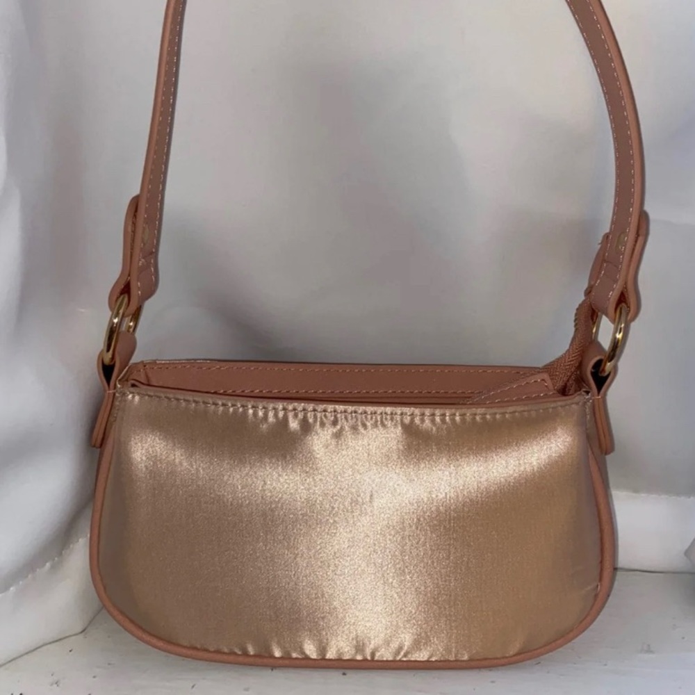 Pink Satin Shoulder Bag